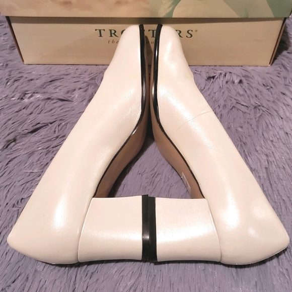Trotters May White Pearl Block Heels - Picture 3 of 5